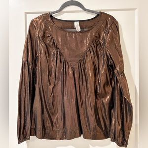 Amadi Bronze Blouse from Anthroplogie size Medium - EUC, never worn/tags removed